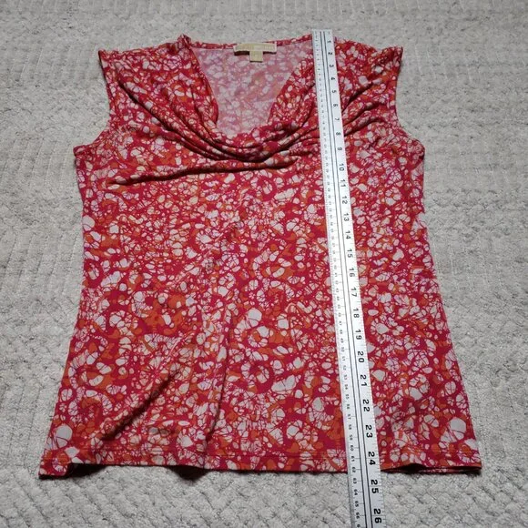 Michael Kors Women's Floral Patterned Cowl Neck Top Size M - Picture 3 of 9